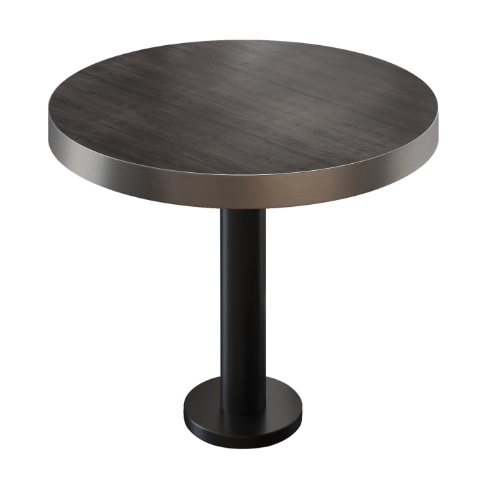 BML | Bistrotisch | Ø:H 60 x 77 cm | Wenge / Schwarz | Rund | Edelstahl Rand