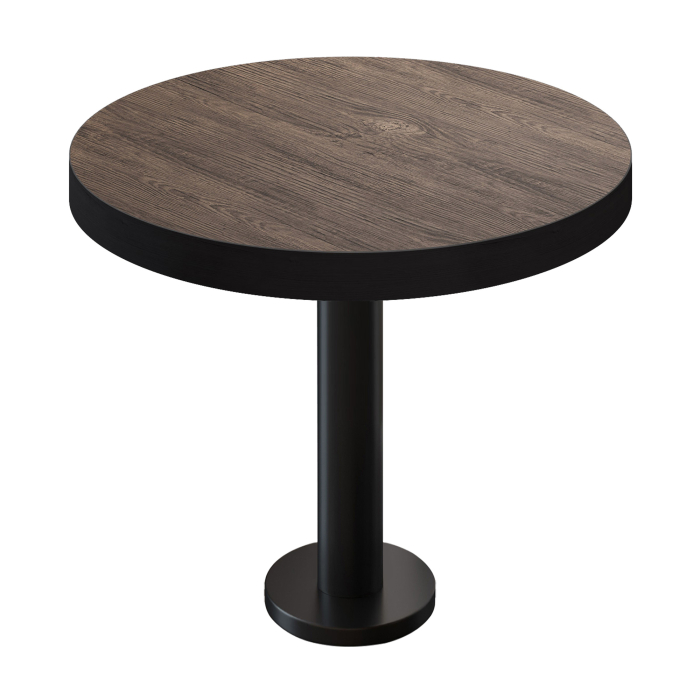 BML | Bistrotisch | Ø:H 80 x 77 cm | Light Wenge / Schwarz | Rund | Schwarzer Rand