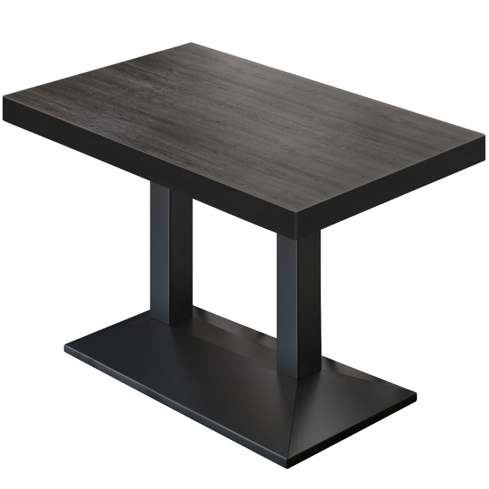 BPA | Bistro Tisch | 120 x 70 x 81 cm | Rechteckig | Schwarzer Rand | Wenge / Schwarz