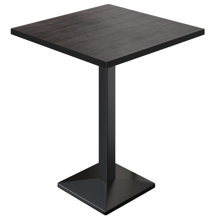 BPA | Bistro Stehtisch | 70 x 70 x 112 cm | Schwarzer Rand | Quadratisch | Wenge / Schwarz