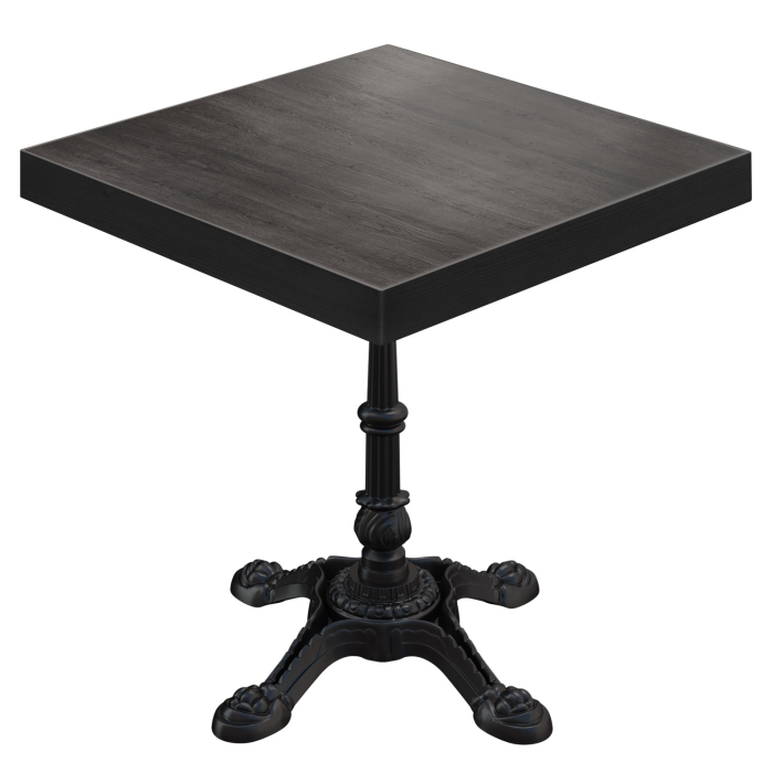 BPR | Bistro Tisch | 60 x 60 x 77 cm | Quadratisch | Schwarzer Rand | Wenge / Schwarz