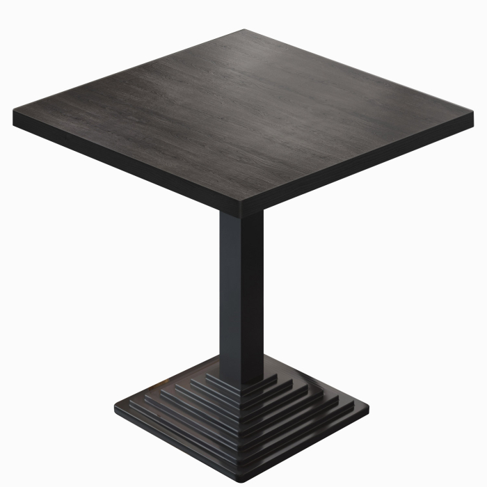 BPY | Bistro Tisch | 70 x 70 x 78,5 cm | Quadratisch | Schwarzer Rand | Wenge / Schwarz