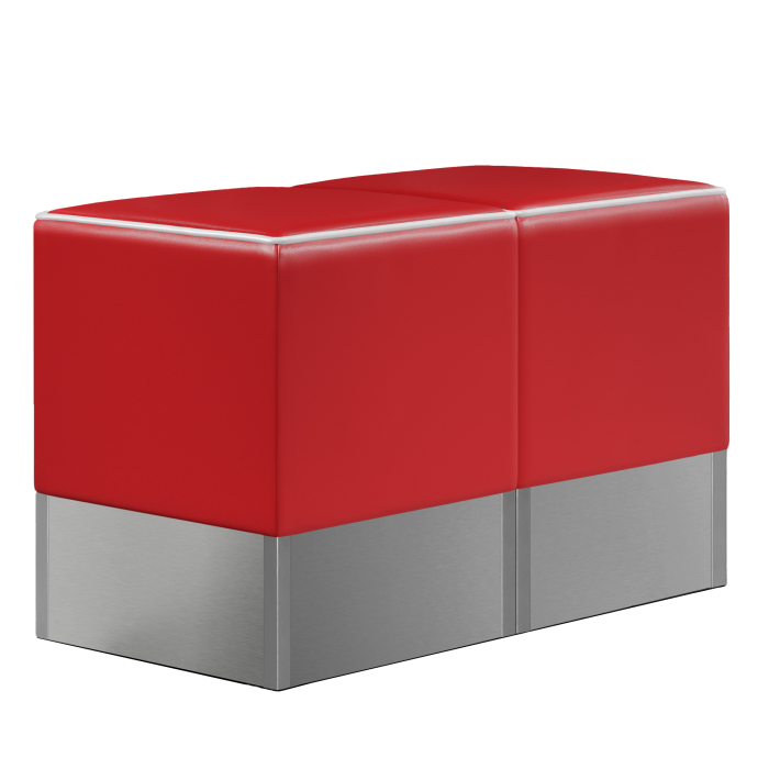 CUBO | Bistro Hockerbank | Rot | Leder