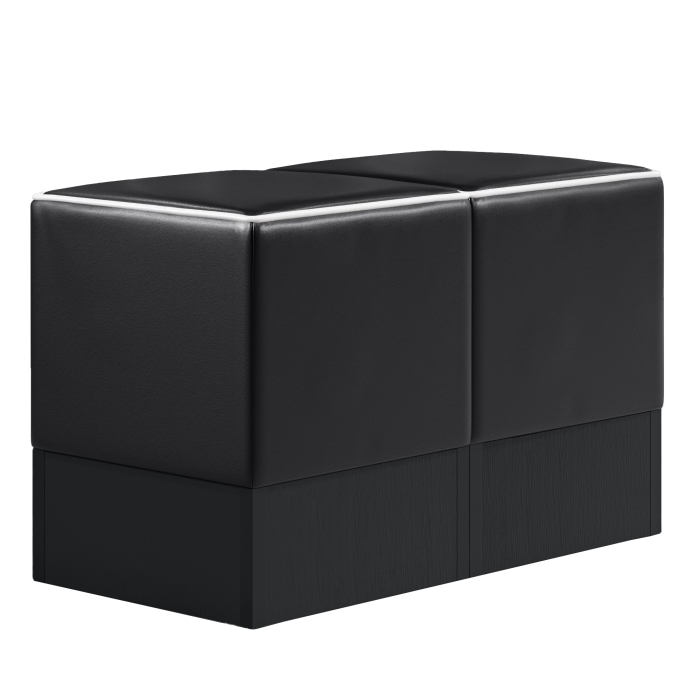 CUBO | Bistro Hockerbank | Schwarz | Leder