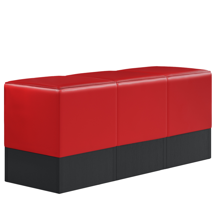 CUBO | Bistro Hockerbank | Rot | Leder