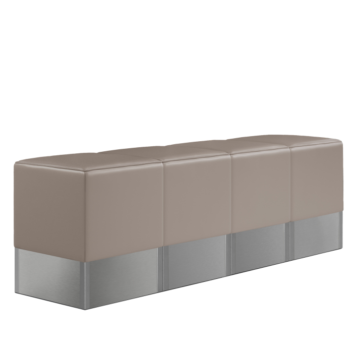 CUBO | Bistro Hockerbank | Taupe | Leder