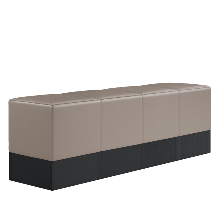 CUBO | Bistro Hockerbank | Taupe | Leder