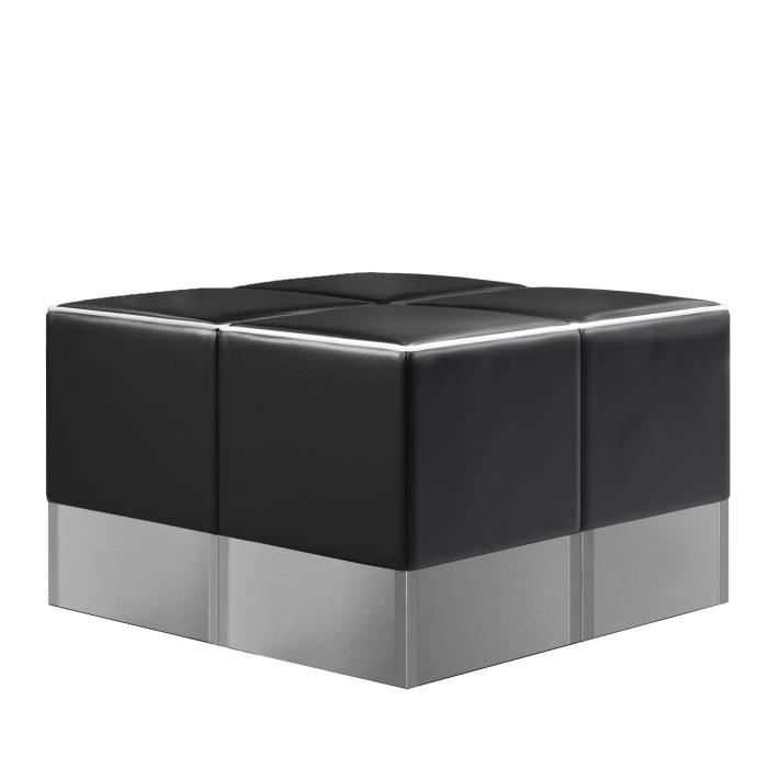 CUBO | Bistro Hockerbank | Schwarz | Leder