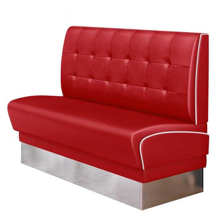 DINER 3 | Dinerbank | B:H 200 x 103 cm | Chesterfield NO Button | Rot | Leder