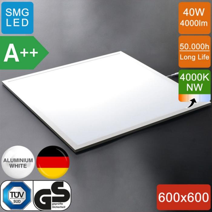 EMPIRE Led Panel 60x60cm | DALI | A++ | 40W | 4000K | Neutralweiß (Inklusive Trafo Dimmbar) 